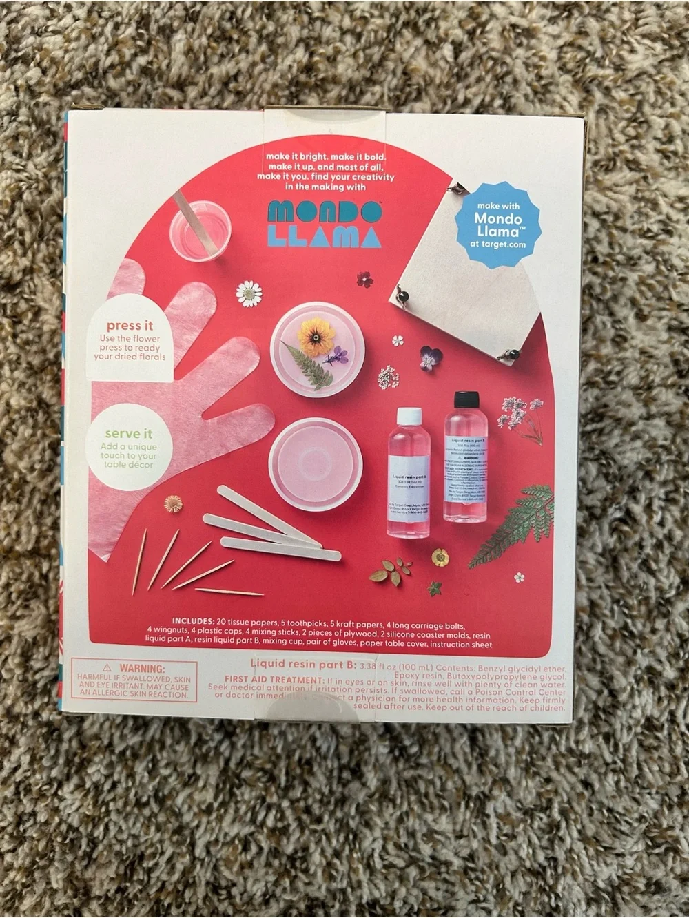 Mondo Llama Pressed Flower Coaster Kit